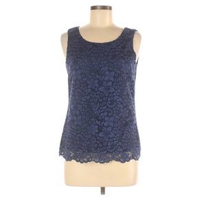 123 PARIS Cobalt Blue Lace Sleeveless Top Size S
